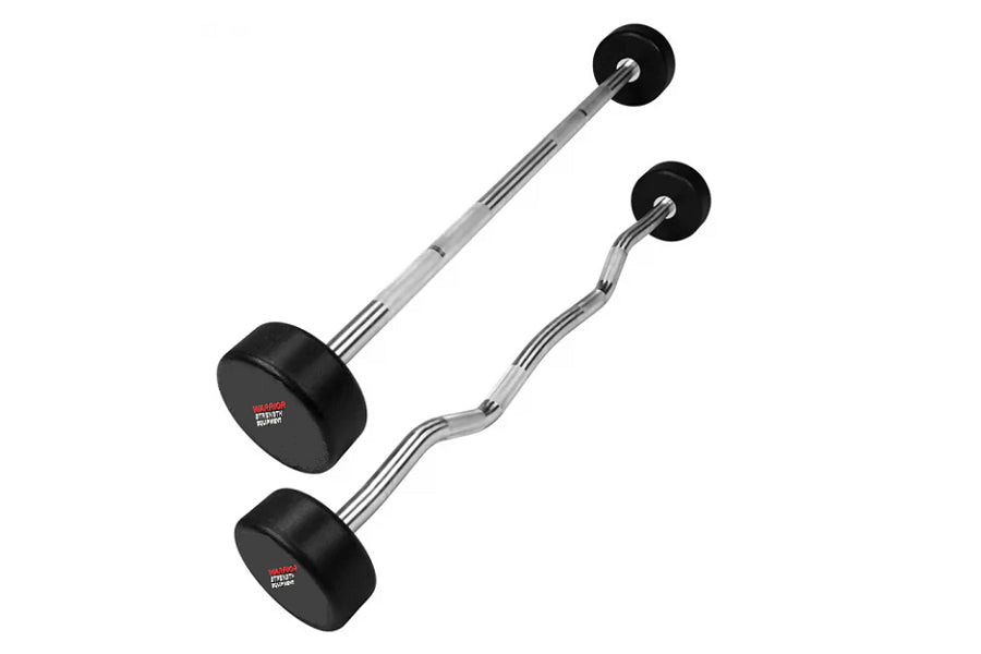 Warrior Pro-Style Fixed Solid Head Rubber Barbells