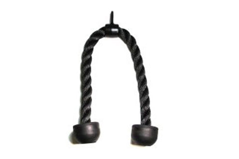 Warrior Pro Tricep Pressdown Rope – Black with Rubber Ends