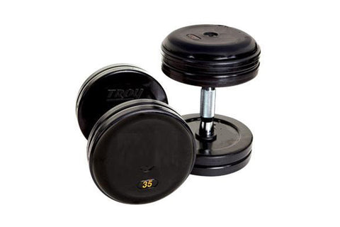 Warrior Rubber Encased Fixed Pro-Style Dumbbells