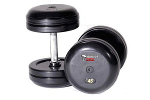 Warrior Rubber Encased Fixed Pro-Style Dumbbells