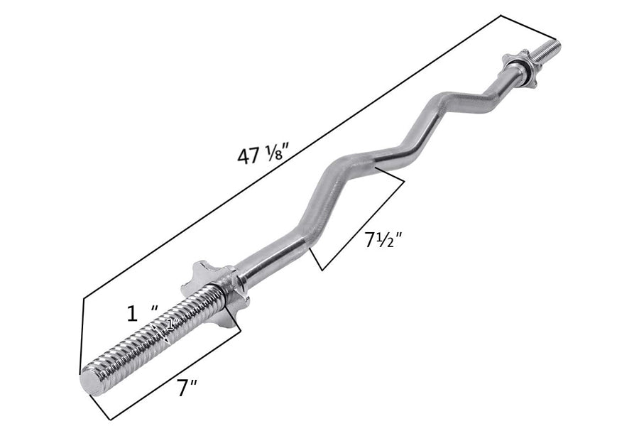 Warrior Standard 1" EZ-Curl Bar - Threaded Spin-Lock