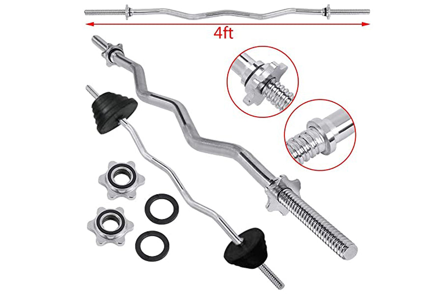 Warrior Standard 1" EZ-Curl Bar - Threaded Spin-Lock