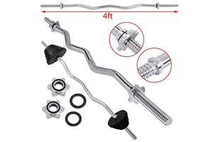 Warrior Standard 1" EZ-Curl Bar - Threaded Spin-Lock