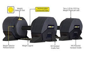 MX Select MX30 Rapid Change Adjustable Dumbbells (7.5lbs to 30lbs)