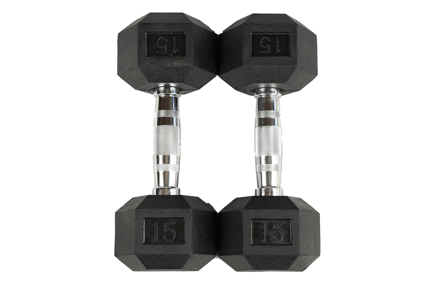Warrior Rubber Hex Dumbbells