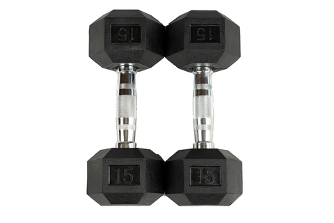 Warrior Rubber Hex Dumbbells